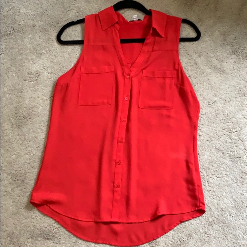 Express red button up dress shirt